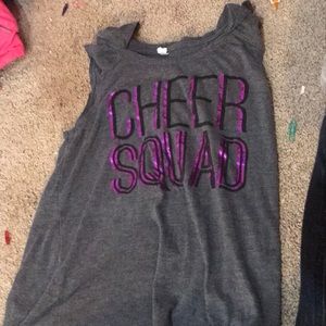 Girls cheer squad tank top with hood